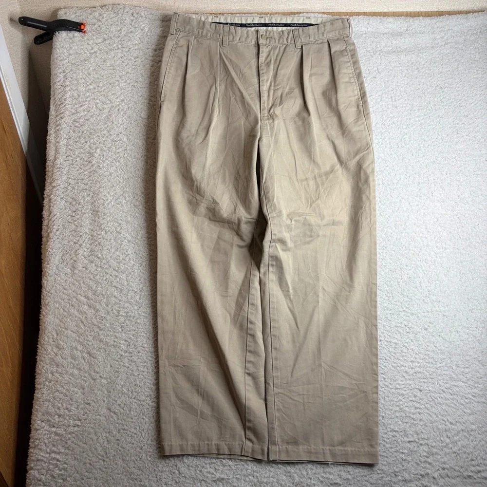 Polo Ralph Lauren Andrew Pant Mens 36x32 (34x29) Pleated Chino tan preppy loose